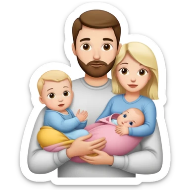 Boyfriend with a baby and his wife sticker