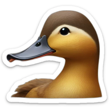 duck having a squirrel head sticker