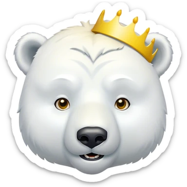 White polar bear with half open cartoony eyes and a yellow halo over his head sticker