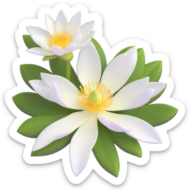 beautiful blooming epiphyllum flower with white petals sticker