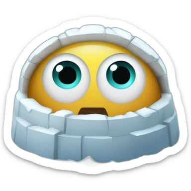 eyes on top of igloo sticker