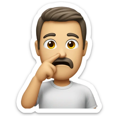 guy telling you to be quiet with finger in front of his mouth as a sign to be quiet sticker