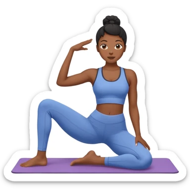 black woman doing pilates sticker