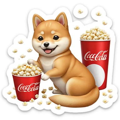 fais moi 20 emoji avec differente reaction avec un shiba inu, qui est mdr, qui pleure, qui mange, qui se roule, qui saute, qui mange du pop corn, qui boit un coca, qui dort les 4 pattes en l'air, et d'autre sticker
