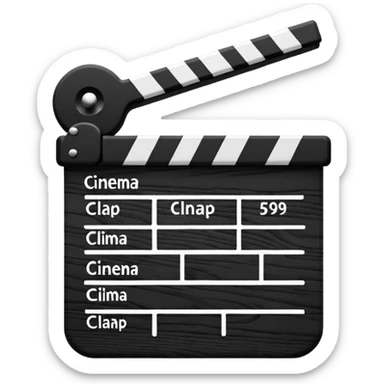 cinema clap (black and white) sticker