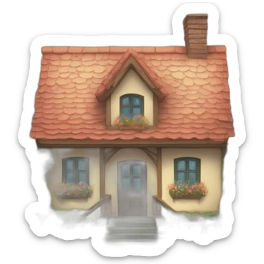 Cœur with a house and flowers inside sticker
