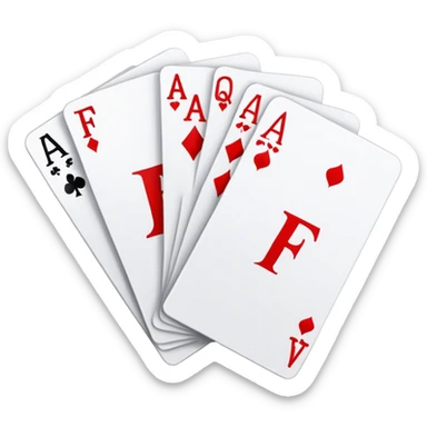Deck of cards with an F on the front sticker