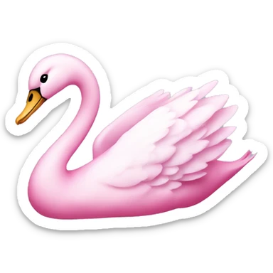 Pink swan with bow on neck sticker