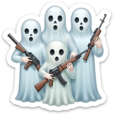 Fantasmas con un fusil sticker