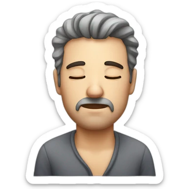 Man drowsy sleepy head sticker