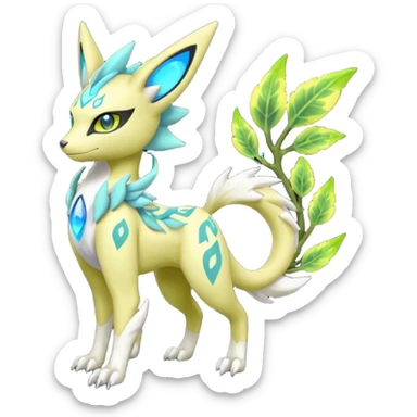  Exotic Ivy Meloetta-Zygarde-Zeraora-Renamon-Protogen-Palkia-hybrid-fusion-Fakémon-creature, full body sticker