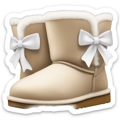 ugg boots with a white bow  sticker