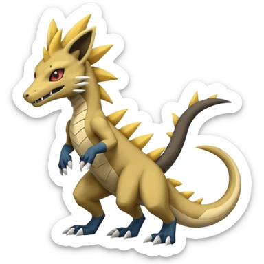 Salandit-Marowak-Manectric-Zeraora-Fakémon-hybrid-creature (full body)  sticker