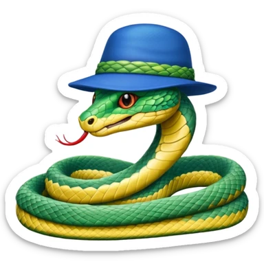 snake with blue hat sticker