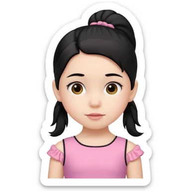 una chica pequeña con una cola color negro  de 4 años sticker