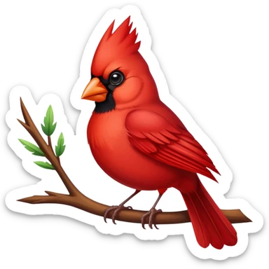 Red cardinal bird sticker