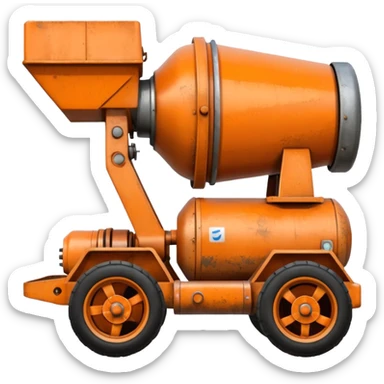 orange concrete mixer sticker