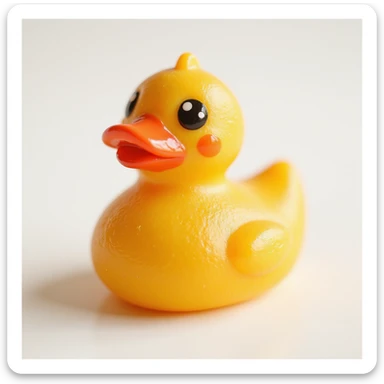 realistic candy shaped like a cute duck, photorealistic style sticker