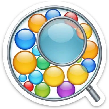 genera una lupa que este apuntando a solo 1 nicho dentro de varios nichos que hay en el mercado (HACIENDO QUE EN LA LUPA ESTE EL MAS IMPORTANTE) LA LUPA DEBE SER UNA LUPA REAL QUE ESTE VIENDO A VARIOS CIRCULOS DE DIFERENTES COLORES sticker