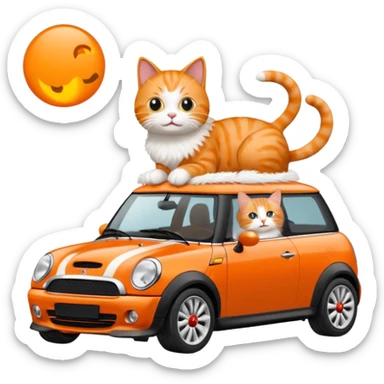 mini cooper cat sticker