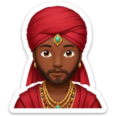 Desert King – ruby turban + amber robe,Red Kings. sticker