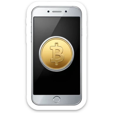 smartphone with a play button and a coin symbol sticker