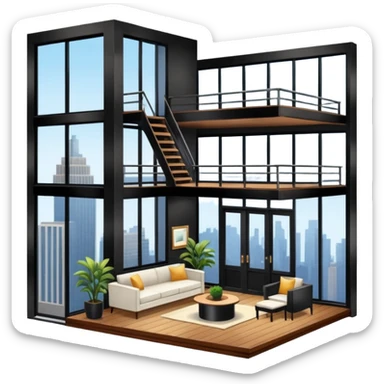 a small but gorgeous studio apartment in a Tribeca high-rise, a luxury building with a doorman and a sundeck. sticker