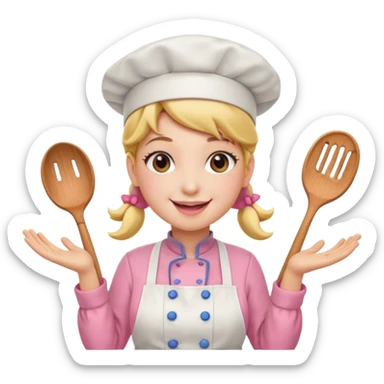 Pink chef princess peach sticker