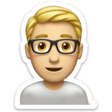 White Guy coding on the macbook sticker