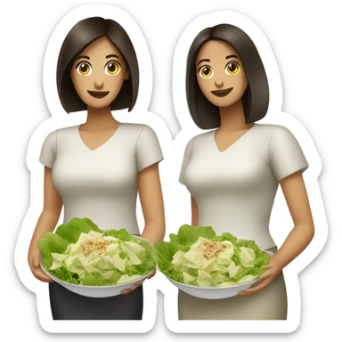 two brunettes who love caesar salad sticker
