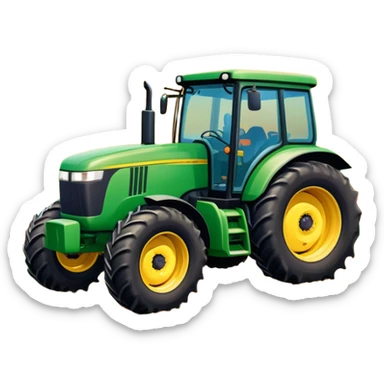 An icon showing close-up tractor in a colorful rural landscape, inspired by Farming Simulator 22. The design features vibrant fields, barns, and crops under a bright sky, with tractors working the land. The peaceful and immersive farming environment is highlighted with a transparent background sticker