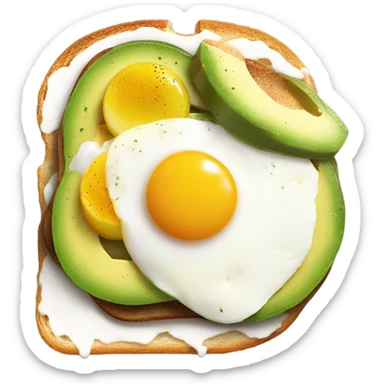 Avocado toast with eggs sticker