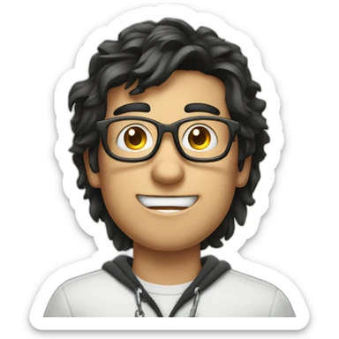 dark-haired young man with glasses struggling to fit a key into a lock sticker