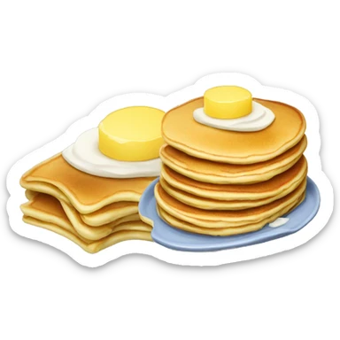 pancakes with butter and pancakes without butter sticker