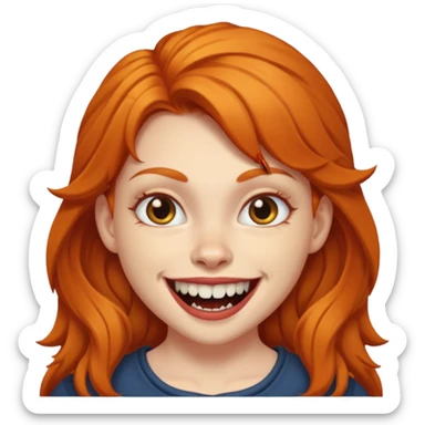 Werewolf ginger girl with a smile sticker
