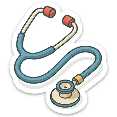 stethoscope, isometric view, 2D isometric style, detailed drawing, detailed shadows and highlights, clean contours, soft lighting, transparent background sticker