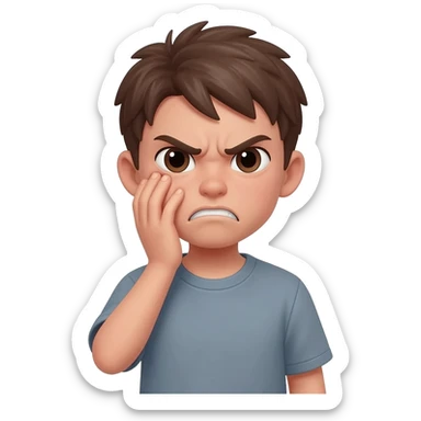 angry boy hand on him sticker