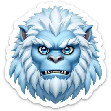 Cinematic Realistic WoW Yeti Portrait, depicted as a majestic, colossal creature of the frozen wilds, with thick, shaggy fur in pristine icy white and subtle pale blue highlights. His powerful, muscular frame and piercing ice-blue eyes exude ancient wisdom and raw strength. Rendered with lifelike texture and natural frosty lighting, high shine, noble and imposing, capturing the essence of a legendary yeti guardian. sticker