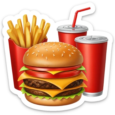Meal combo with  drink sticker