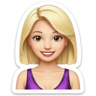 fancy blonde hair girl with night club outfit sticker