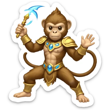 air elemental monkey warior air particles sticker
