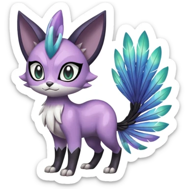 Meloetta-Purrloin-Nargacuga-Pokémon-Fakémon-fusion-hybrid-creature sticker