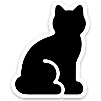 solid filled icon of a cat sticker