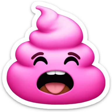 pink poop emoji sticker
