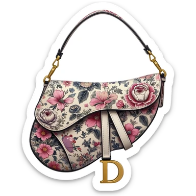 floral dior saddle bag sticker
