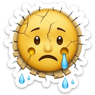 Грустный смайлик бьётся о стену sticker