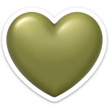 Pale olive heart  sticker
