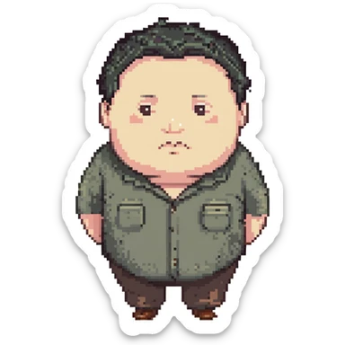 middle aged man, a little fat with really short dark hair sticker