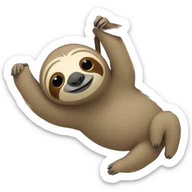 Sloth hanging from tree with hearts around  sticker