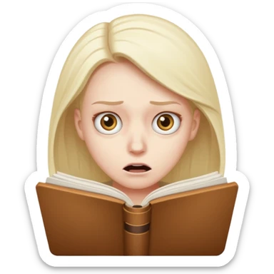 человек читает быстро, лицо испуганно sticker